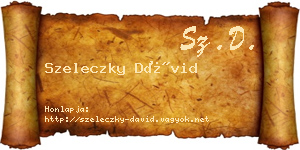Szeleczky Dávid névjegykártya