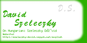 david szeleczky business card